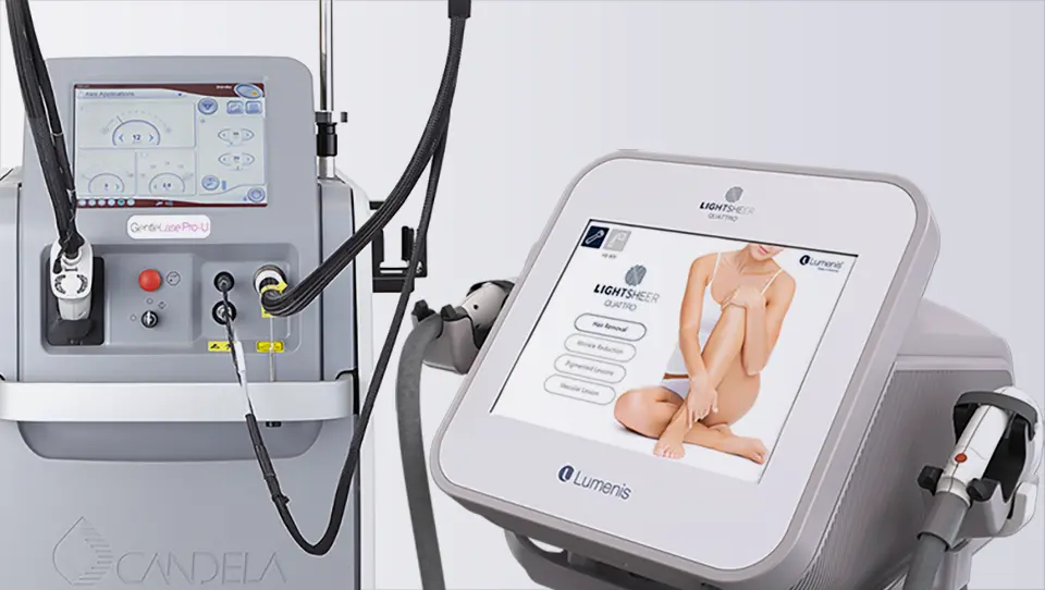 医療脱毛レーザー機器のジェントルレーズプロとライトシェアクアトロ